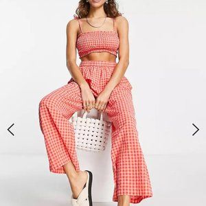 **NEW** Topshop Gingham Shirred Cami and Pants Set